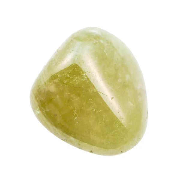 Piedra preciosa Grossular pulida (granate verde) aislada — Foto de Stock