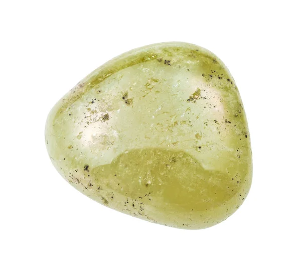 Polished Grossular (green garnet) gem isolated — 스톡 사진