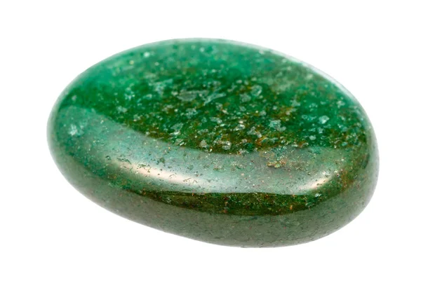 Tumbled green Aventurine gem isolated — Stock Photo, Image