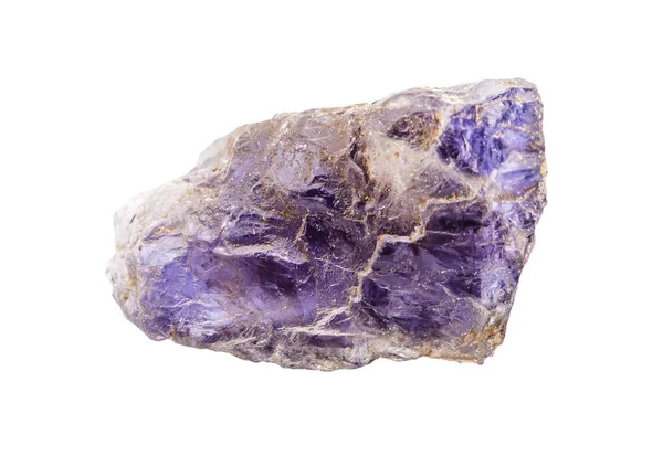 Cristal cru de cordierite (Iolite) isolado — Fotografia de Stock