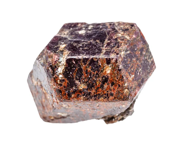 Ruw Almandine (almandiet) kristal geïsoleerd — Stockfoto