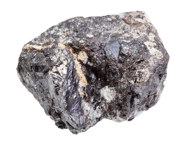 Roche brute de sphalerite (minerai de zink) isolée sur blanc — Photo