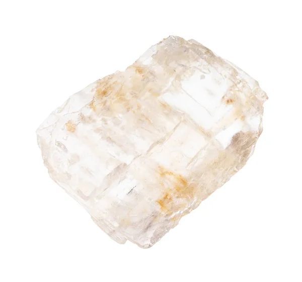 Cristal de petalite (castorita) isolado sobre branco — Fotografia de Stock