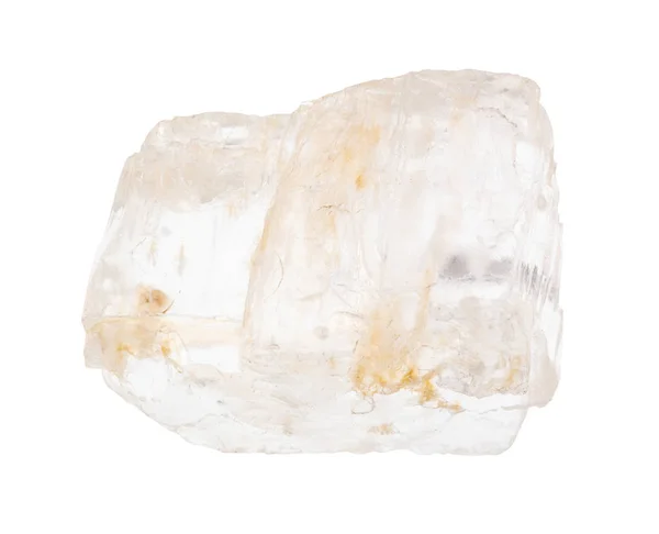 Cristal de petalite (castorite) áspero isolado — Fotografia de Stock