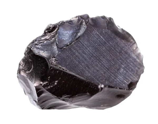 Rough Obsidian (volcanic glass) rock isolated — 스톡 사진