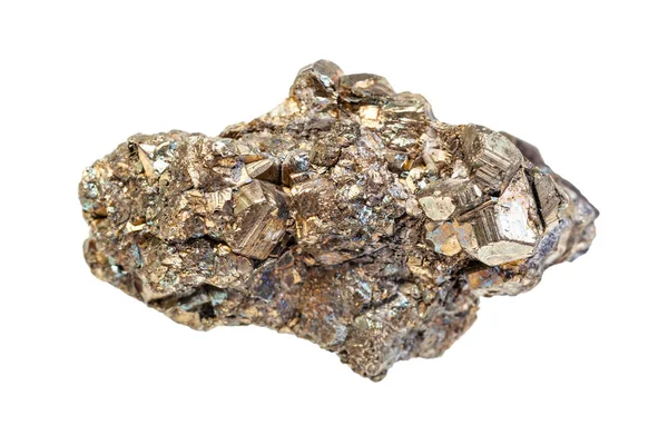 Grov druse av Pyrit kristaller isolerade — Stockfoto