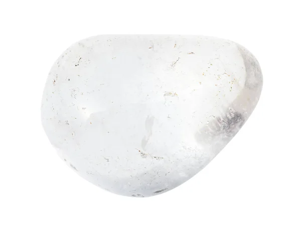Pedra preciosa de cristal de rocha incolor caído isolado — Fotografia de Stock