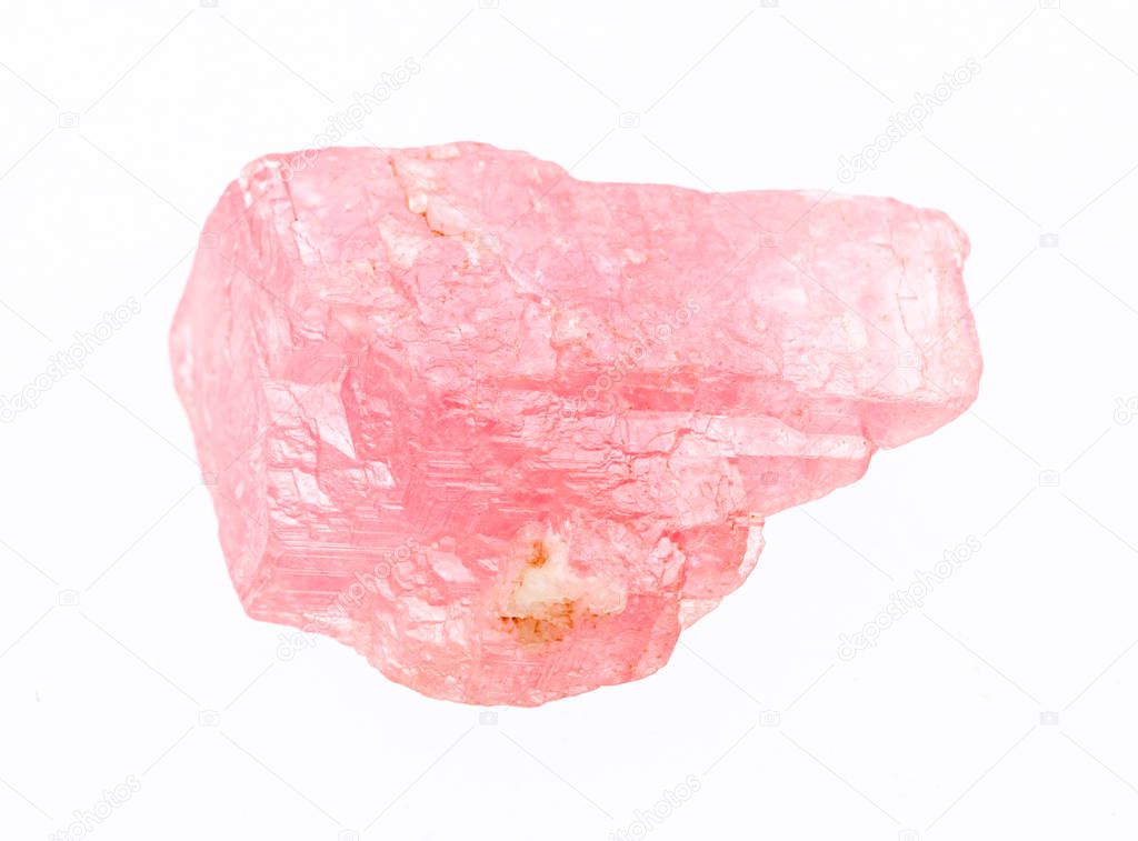 rough crystal of Rhodochrosite isolated on white