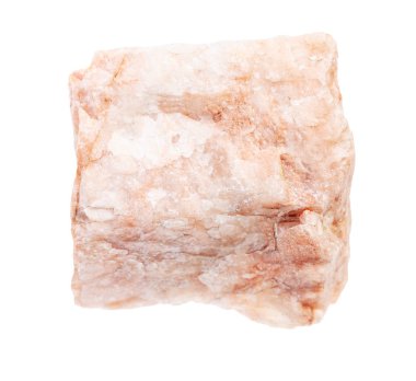 Sert Feldspar kayası beyaza izole edilmiş.
