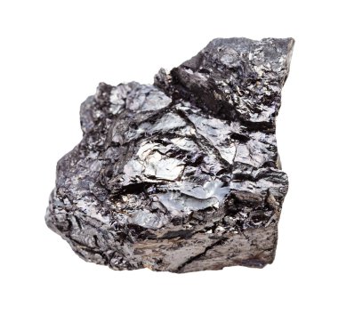 rough Bituminous coal (black coal) rock isolated clipart