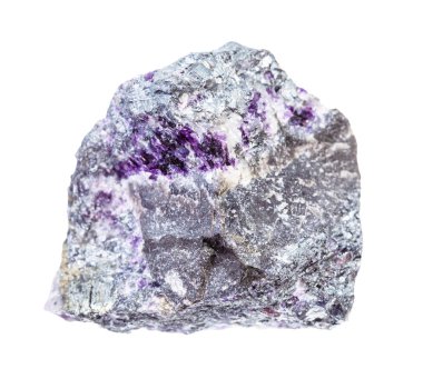 bir parça Stibnite (Antimonit) cevheri ile Amethyst
