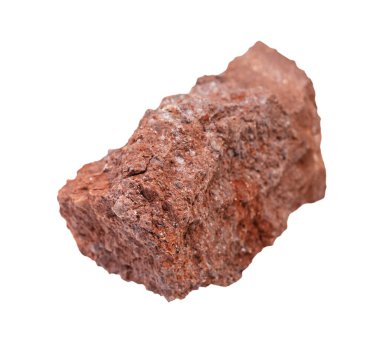 Bauxite cevheri beyaza izole edilmiş.