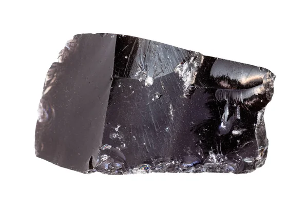 Grov skarp Obsidian (vulkaniskt glas) klippa isolerad — Stockfoto