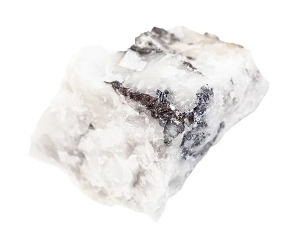 Minerai Wolframite brut isolé sur blanc — Photo