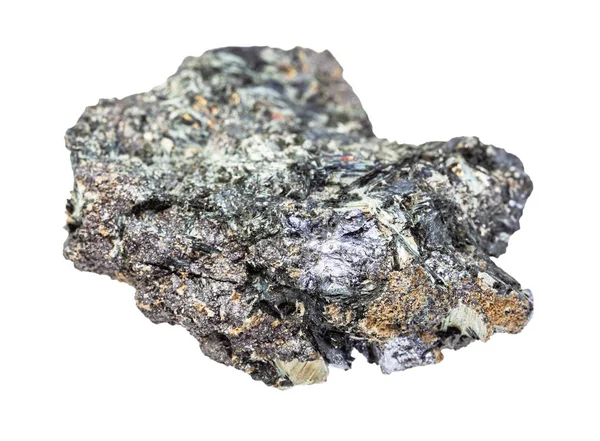Сірі кристали молібденіту в Глаукофані ізольовані — стокове фото