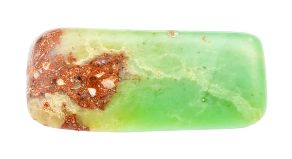 Polished Chrysoprase gemstone isolated on white — Stock Photo, Image