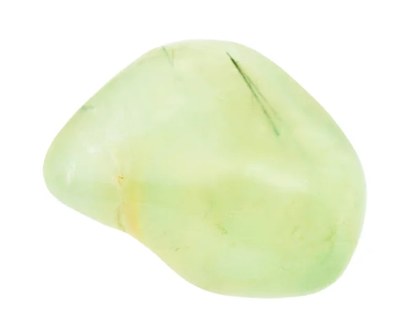 Piedra de gema de Prehnite tumbled aislado en blanco — Foto de Stock