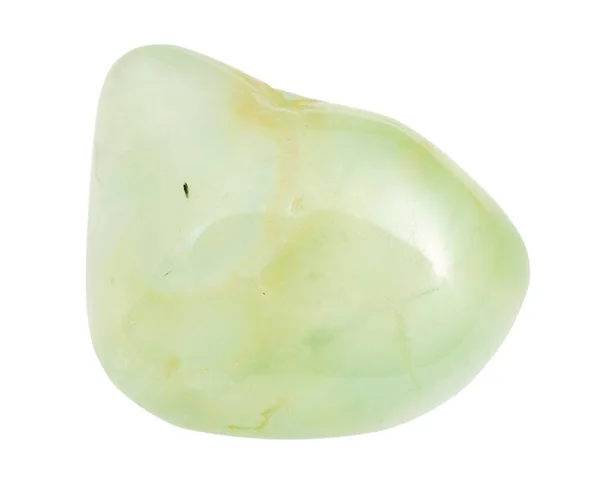 Tumbled Prehnite gemstone isolated on white — Stock Photo, Image