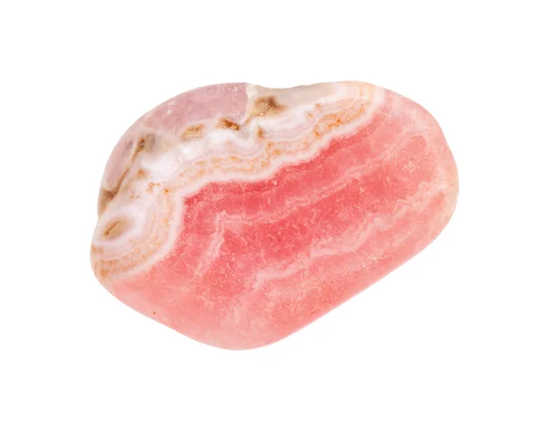 Gerimpeld banded Rhodochrosite edelsteen geïsoleerd — Stockfoto