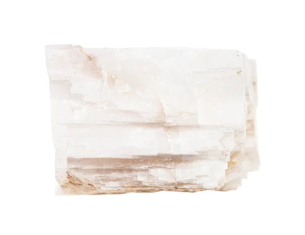 Bianco grezzo Calcite roccia isolata su bianco — Foto Stock