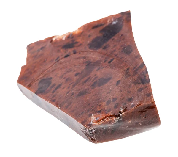 Rough Mahogany Obsidian rock isolated on white — Stock Photo, Image