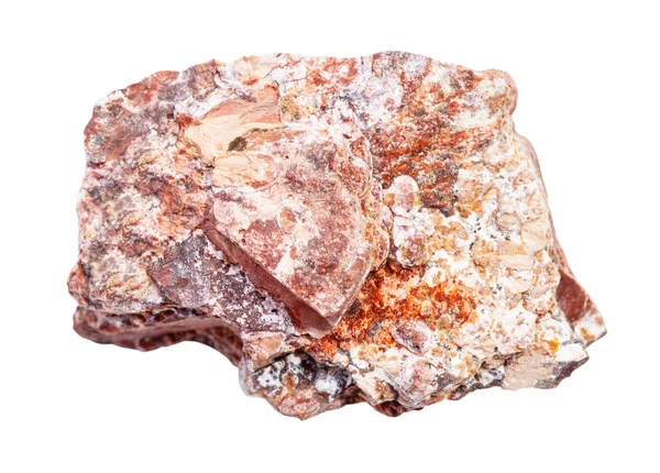 Pedaço de rocha de Rhyolite crua isolado em branco — Fotografia de Stock