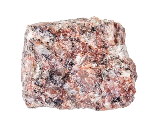 Grezzo roccia di granito rosso isolato su bianco — Foto Stock
