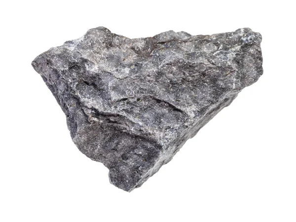 Грубый серый базальтовый камень, изолированный на белом — стоковое фото