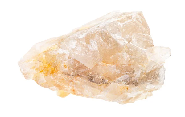 Grob gelbes Fluorit (Fluorspat) Gestein isoliert — Stockfoto