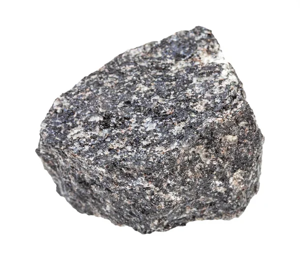 白色に隔離された粗ネフェリンシエンサイト岩 — ストック写真