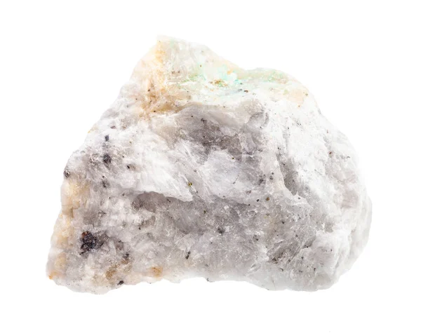 白い部分に隔離された粗いバライト鉱石 — ストック写真