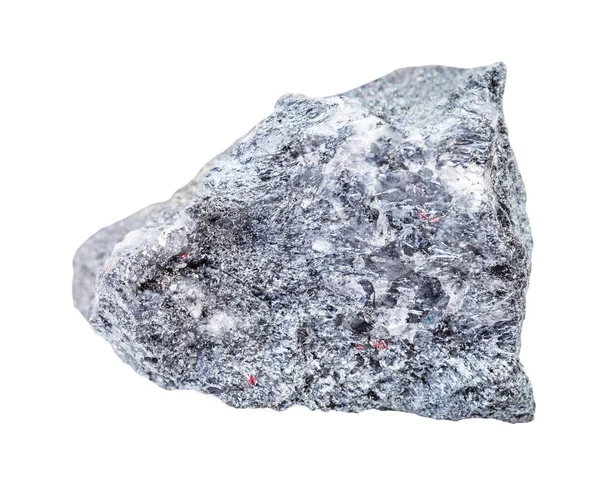 Mineral áspero de estibnita (antimonita) aislado en blanco — Foto de Stock