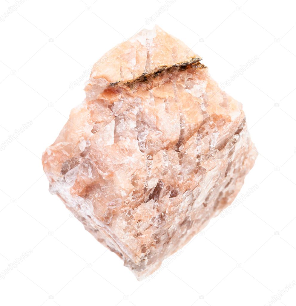 rough Granite pegmatite rock isolated on white