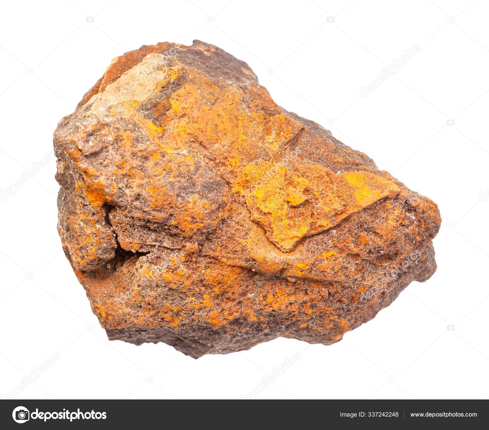 Rough Limonite ( brown iron ore) rock isolated Stock Photo by ©vvoennyy  337242248