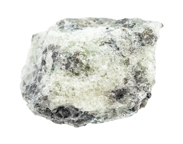 Ruwe sacharoïdale Apatiet steen geïsoleerd — Stockfoto