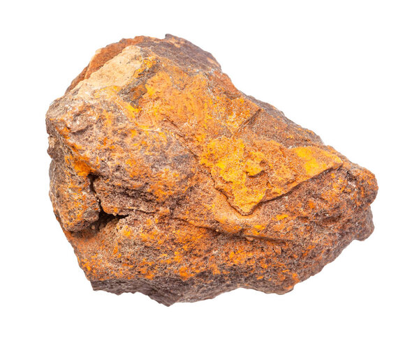 rough Limonite ( brown iron ore) rock isolated