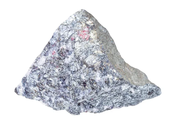 Kawałek surowej skały stibnitowej (antymonitowej) izolowanej — Zdjęcie stockowe