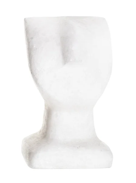 Replica Ancient Cycladic Statuette Idol Carved White Marble Isolated White — Stock Photo, Image