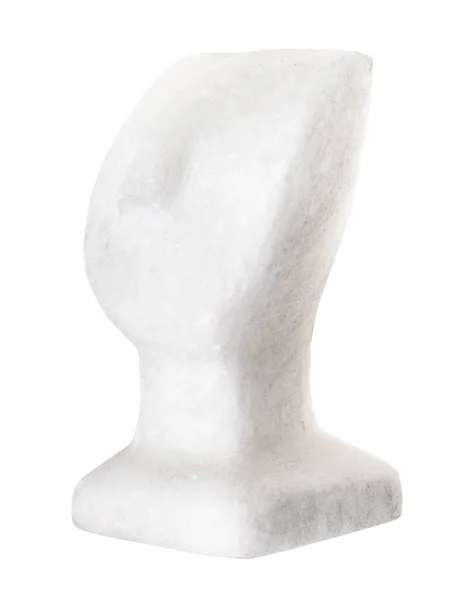 Replika Starodávné Cykladické Sošky Hlava Vytesaná Bílého Mramoru Izolovaná Bílém — Stock fotografie