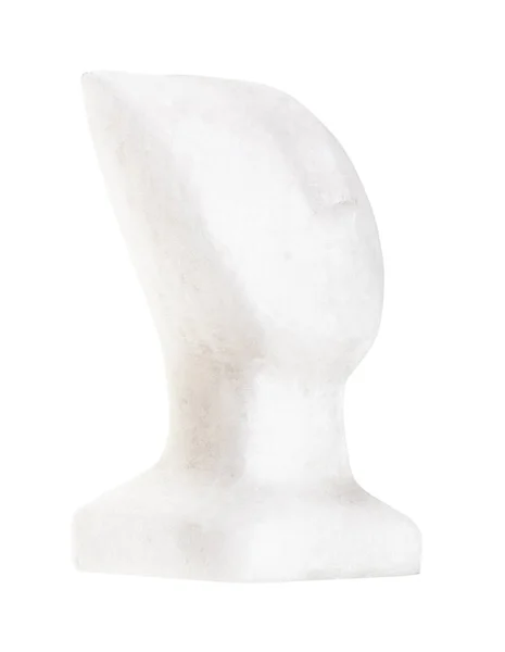 Replica Ancient Cycladic Statuette Face Carved White Marble Isolated White — Stock Photo, Image