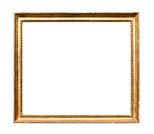 Horizontal Vitage Narrow Wooden Painting Frame Cutout Canvas Isolated White — Stock Photo, Image