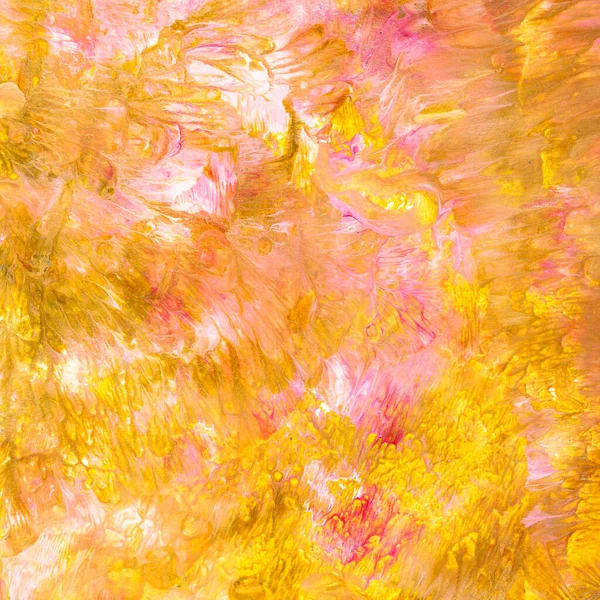 Vierkante Papieren Achtergrond Gekleurd Door Gele Roze Acrylverf — Stockfoto
