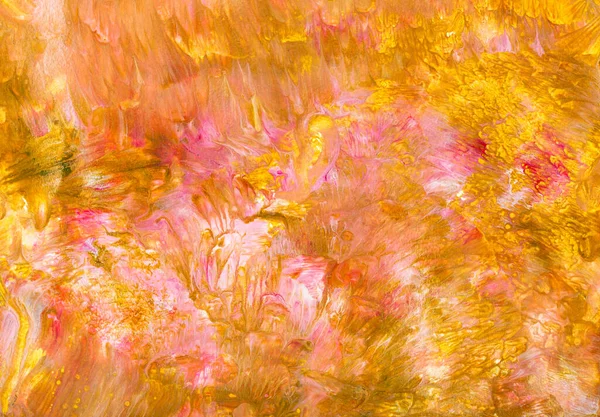 Papier Achtergrond Gekleurd Door Gele Bruine Roze Acryl Verf — Stockfoto