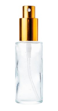 boş taşınabilir parfüm spreyi beyaz arka planda izole edilmiş.