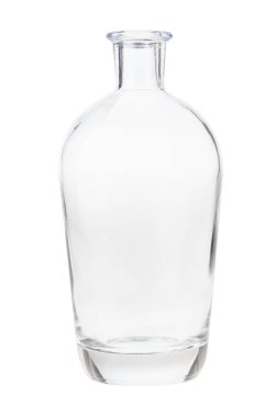 Beyaz arka planda izole edilmiş boş içki şişesi
