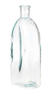 boş saydam matara beyaz arkaplanda izole edildi