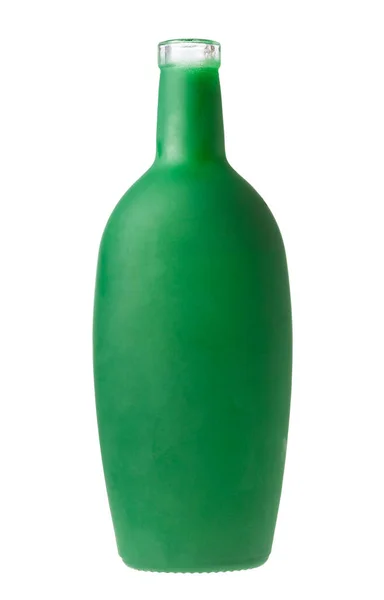 Открытый Зеленый Бутылку Ликера Изолированы Белом Фоне — стоковое фото