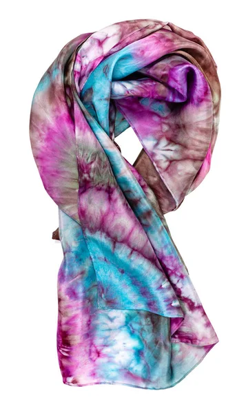 Wrapped Head Scarf Abstract Bright Pattern Tie Dye Batik Technique — Stock Photo, Image