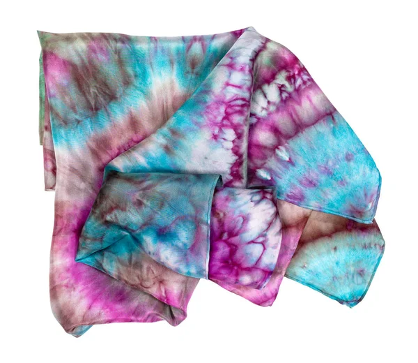 Folded Head Scarf Abstract Bright Pattern Tie Dye Batik Technique — Stock Photo, Image