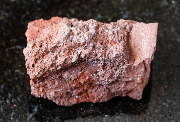 Closeup Sample Natural Mineral Geological Collection Rough Bauxite Rock Black — Stock Photo, Image